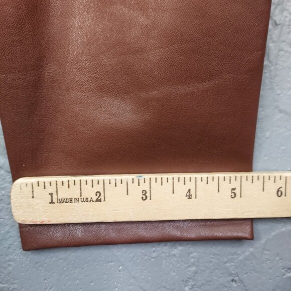 BAGATELLE Faux Leather Pants Women's L Tan Brown Stretch High Rise Pull On Lined - Picture 10 of 11